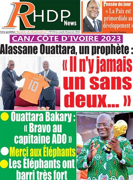 Côte d’Ivoire-AIP/ REVUE DE PRESSE : la qualification des Éléphants en quart de finale et divers autres sujets focalisent les Unes des journaux parus ce mardi 30 janvier 2024