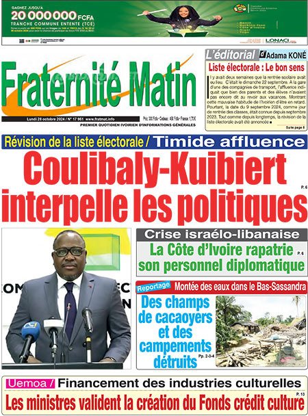 Côte d’Ivoire-AIP/REVUE DE LA PRESSE : La révision de la liste électorale et l’annonce de la candidature de Jean Louis Billon à la présidentielle de 2025 font la une des journaux