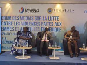 Mme Mvondo (ONUFemme), MM. Oumar Samb, et Bamba Youssouf/Dakar/4 dec 2024/AIP