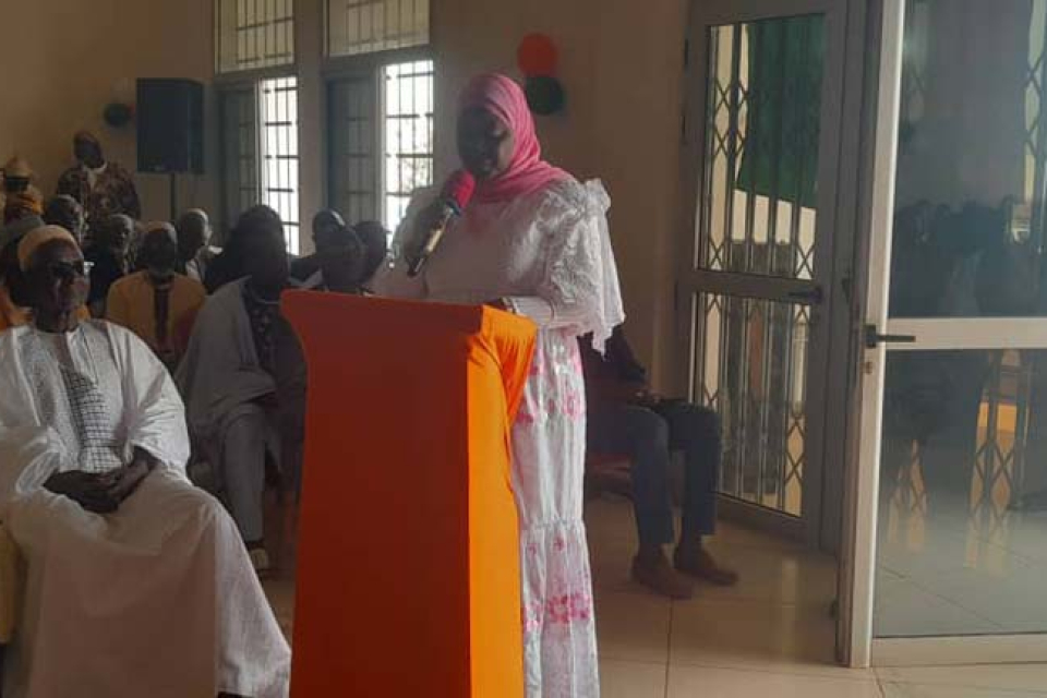 Cérémonie de présentation des voeux au Préfet de région du Kabadougou, préfet du département d’Odienné, René Famy Kouamé. Discours de la responsable des femmes, Cissé Adja