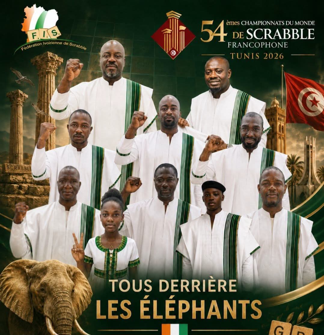 AIP/ Dix athlètes ivoiriens annoncés à la 54e édition du championnat mondial francophone du scrabble en Tunisie