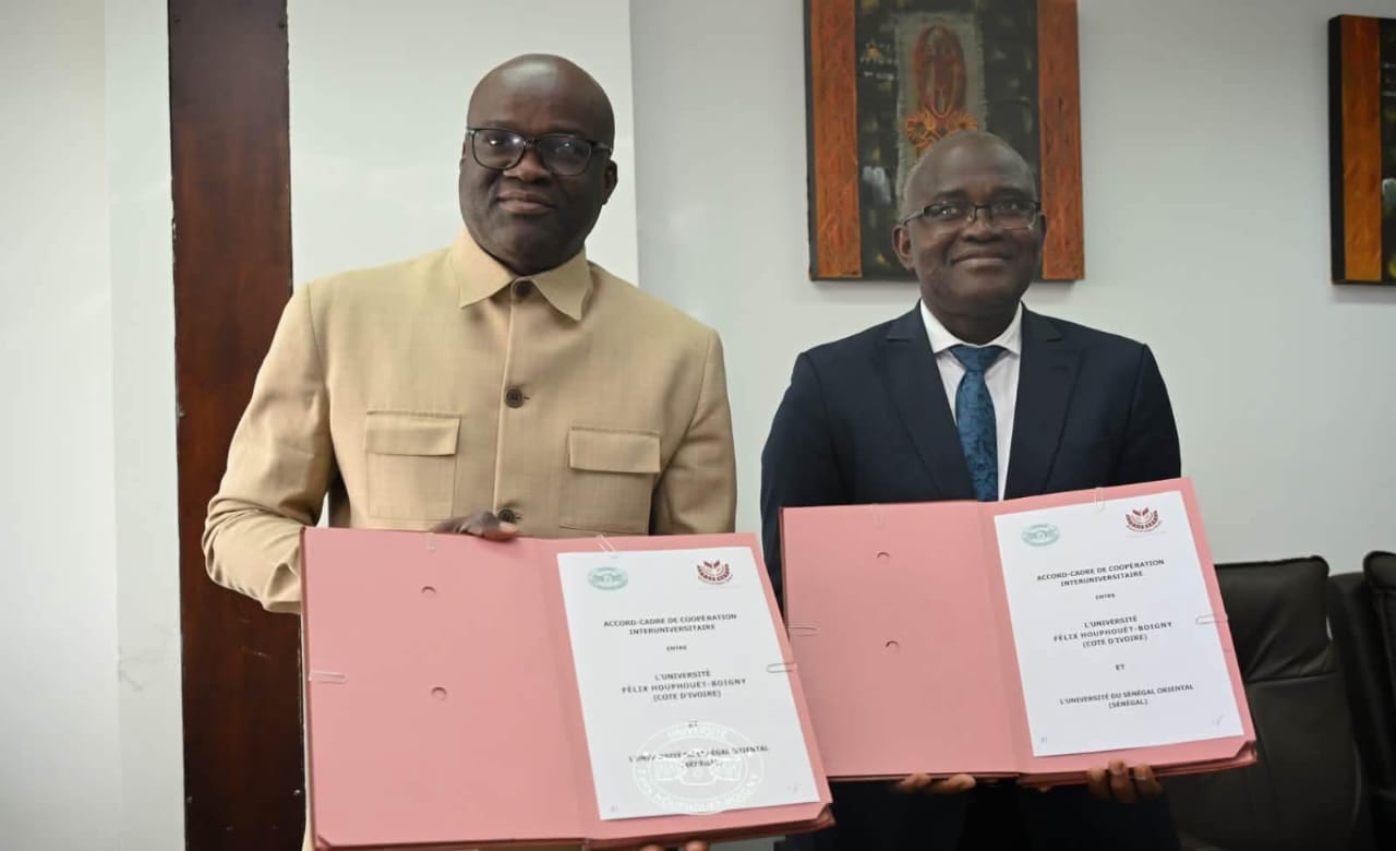 Côte d’Ivoire-AIP/ L’université Félix Houphouet Boigny d’Abidjan-Cocody et l’université du Sénégal Oriental de Tambacounda officialisent leur partenariat