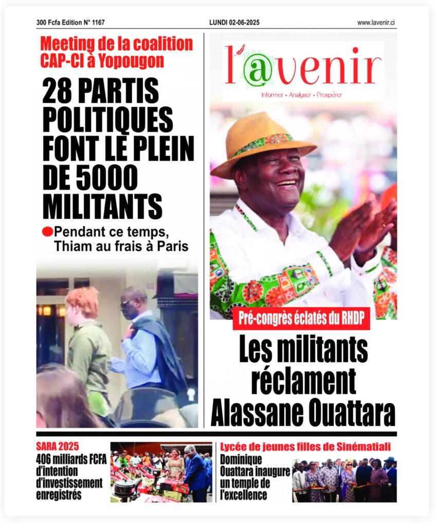 Côte d’Ivoire-AIP/Revue de presse/Le pré-congrès du RHDP et le meeting du CAP-CI à la une des journaux ivoiriens