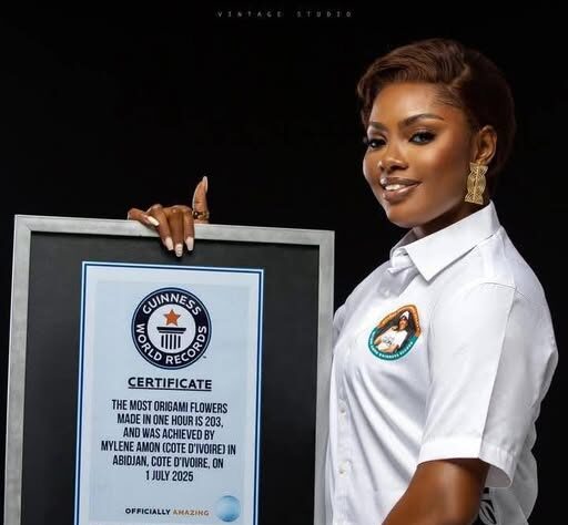AIP/ L’artiste ivoirienne Mylène Amon entre au Livre Guinness des Records grâce à un exploit en origami