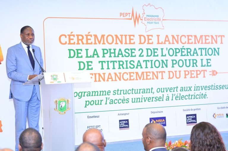 AIP/La Côte d’Ivoire engage une levée de 60 milliards FCFA pour la phase II du programme électricité pour tous