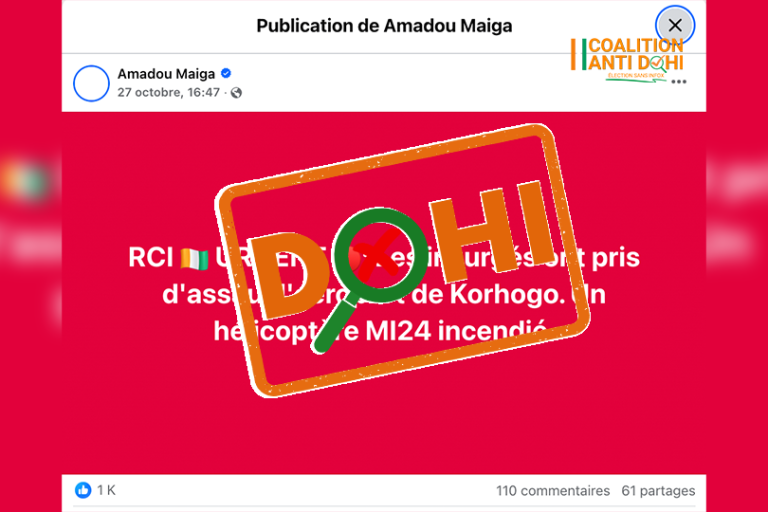 AIP- Fact-checking / Côte d’Ivoire : non, des « insurgés » n’ont ni pris d’assaut l’aéroport de Korhogo, ni incendié un hélicoptère