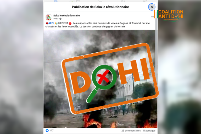 Présidentielle ivoirienne de 2025 : Des publications mensongères rapportent des incidents impliquant des responsables de bureaux de vote à Gagnoa et Toumodi