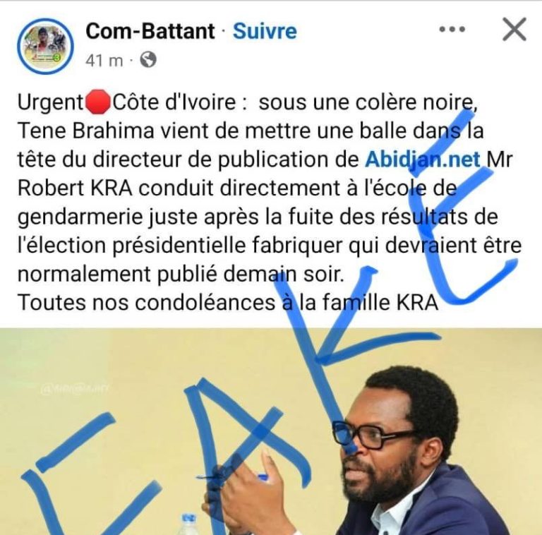 Côte d’Ivoire-AIP/ Présidentielle 2025: Abidjan.net dément la rumeur sur l’assassinat de son directeur de publication après des dysfonctionnement sur le site