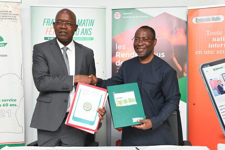Côte d’Ivoire-AIP/ Signature d’un partenariat entre l’AIP et Fraternité Matin pour une synergie dans la production médiatique publique
