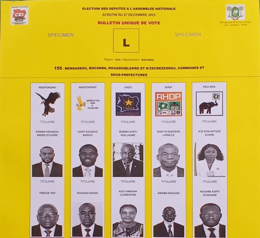 Côte d’Ivoire-AIP/ Législatives 2025: dix candidats pour deux sièges à Bocanda