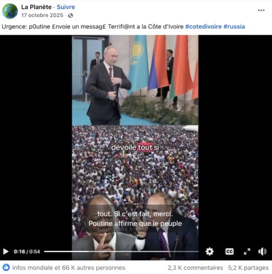 AIP-FactChecking/Présidentielle en Côte d’Ivoire : influence des acteurs pro-russes dans la campagne électorale