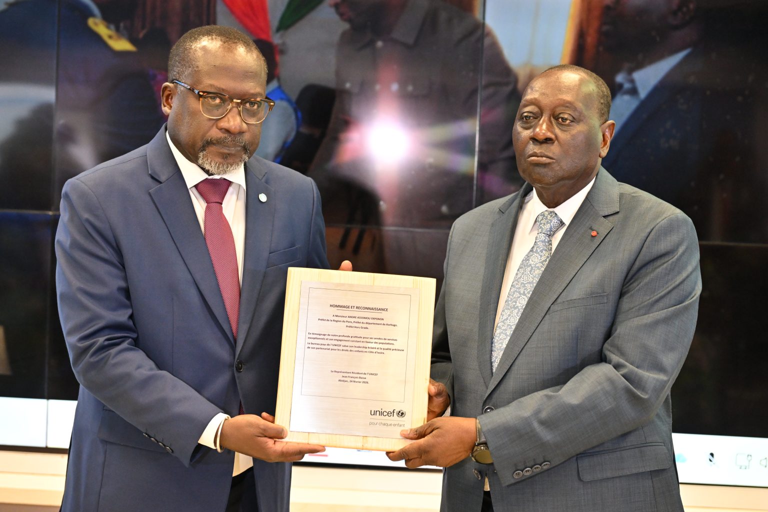 Côte d’Ivoire-AIP/ L’UNICEF rend hommage à l’ex-préfet de la région du Poro pour son engagement au service des enfants