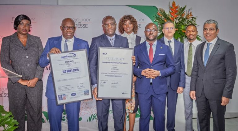 Côte d’Ivoire-AIP/ La LONACI reçoit ses certificats ISO 9001:2015 renouvelé et Jeu Responsable niveau 3