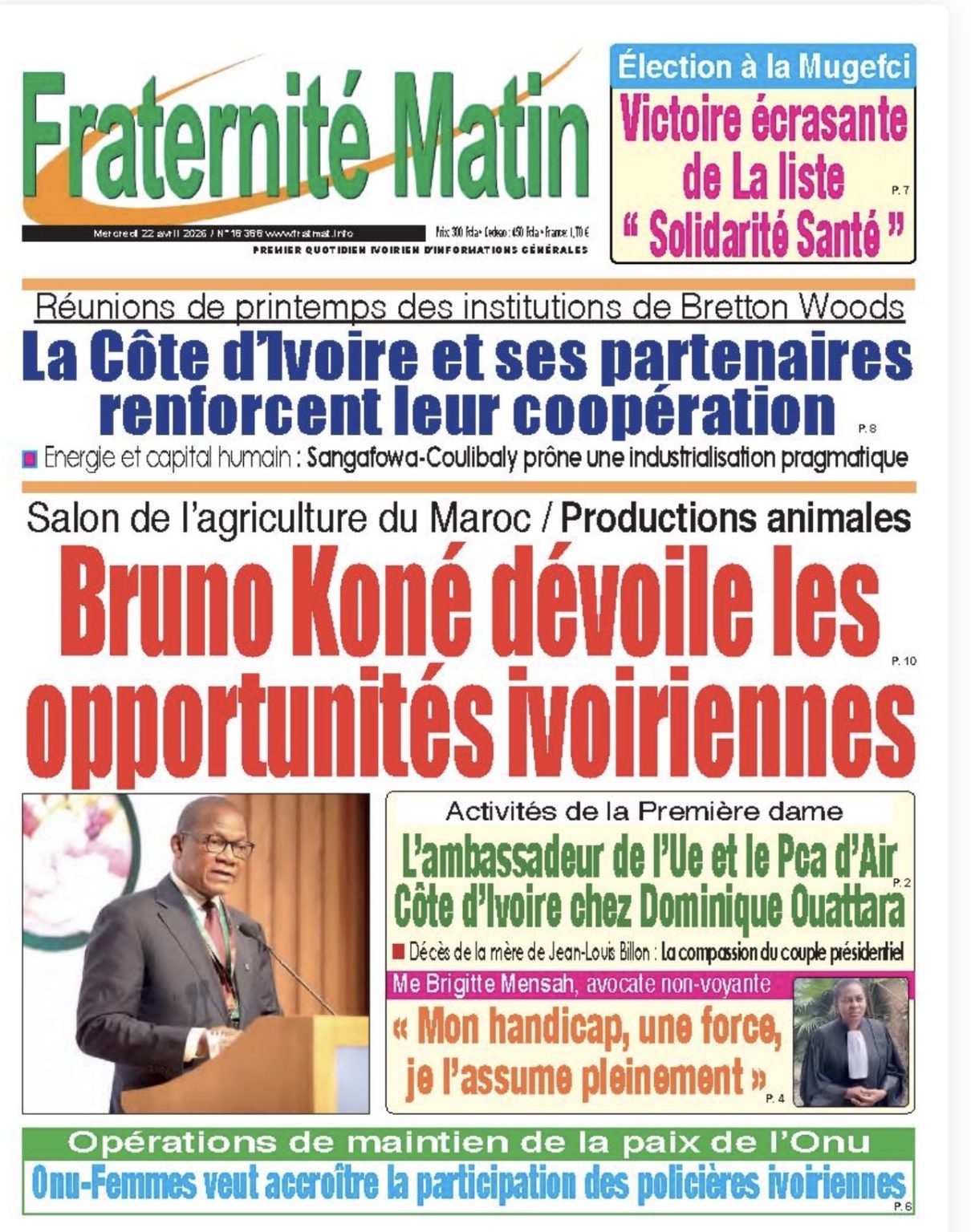 Côte d’Ivoire-AIP / Revue de presse/Offensive économique à l’international et tensions politiques en toile de fond des Unes