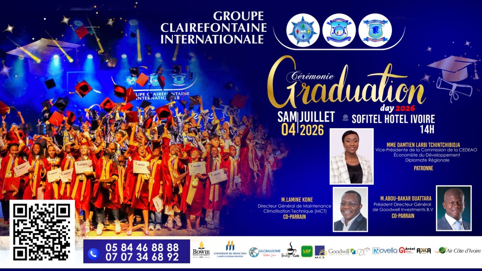 Côte d’Ivoire-AIP/ Des élèves et étudiants du groupe Claire Fontaine international reçoivent leurs diplômes de fin de formation