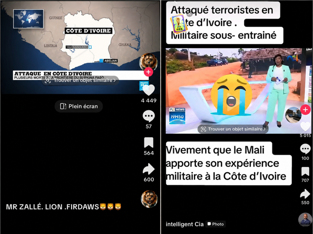 AIP Fact-checking / Non, ces vidéos ne montrent pas de récentes attaques terroristes en Côte d'Ivoire
