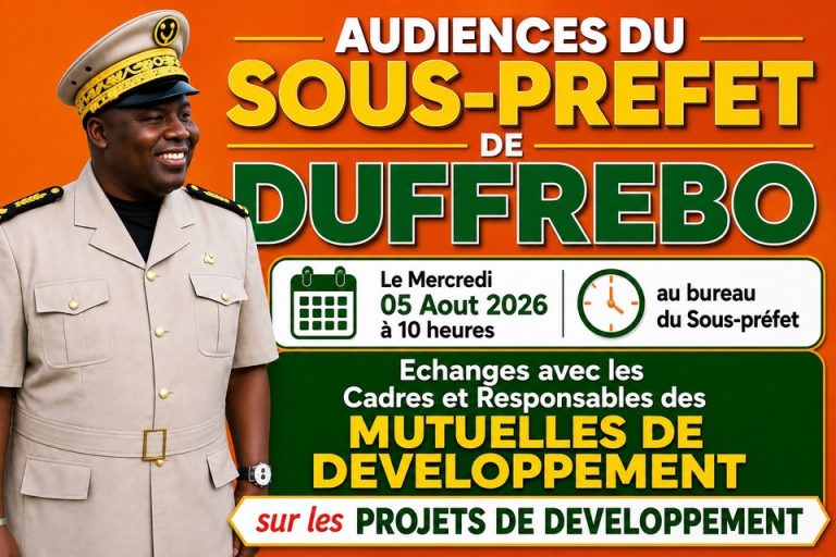 Côte d’Ivoire-AIP/ Le sous-préfet de Duffrébo mobilise les cadres autour d’une vision commune de développement