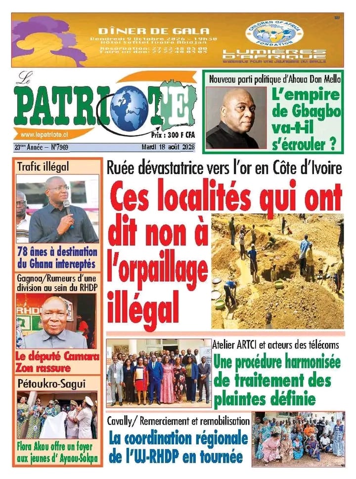 Côte d’Ivoire – AIP / Revue de presse/Orpaillage illégal et recomposition du RHDP au menu des Unes des journaux dans les kiosques