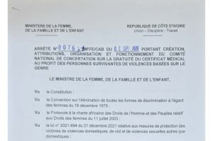 Côte d'Ivoire-AIP/ L’AFJCI intègre le Comité national chargé de la gratuité du certificat médical des survivantes de VBG