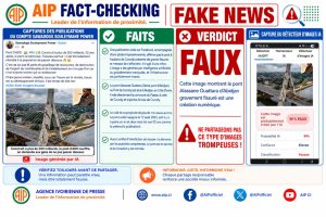 FAUX, cette image montrant le pont ADO gravement fissuré est une création numérique
